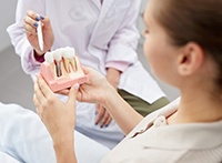 a patient during their dental implant consultation 