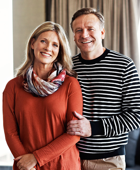 Middle-aged couple smiling